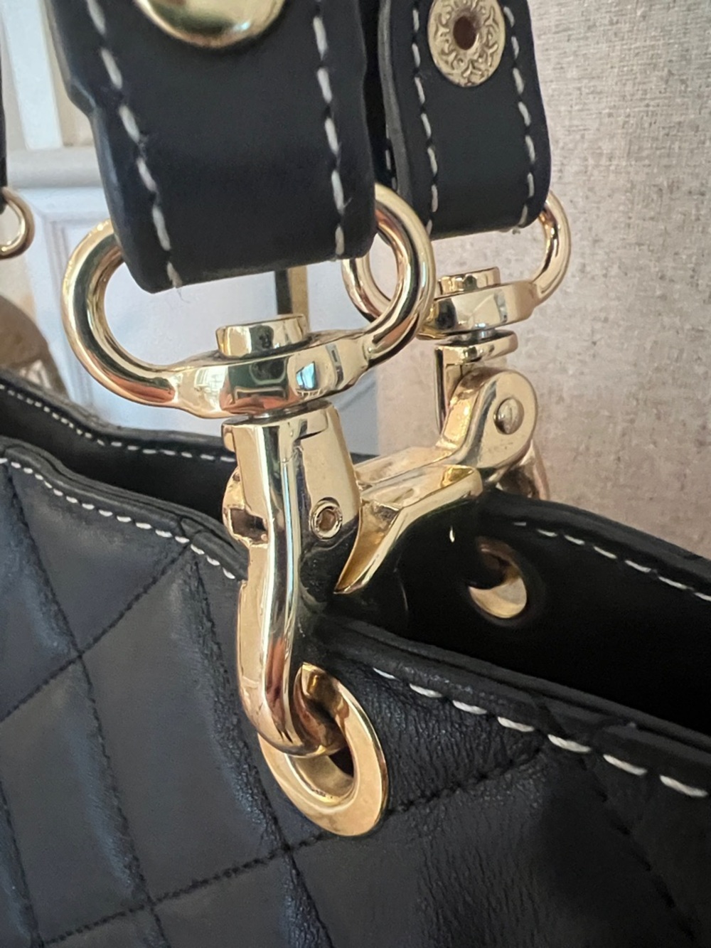 J. McLaughlin Aken Black Quilted Shopper‎ Tote - Picture 7 of 11